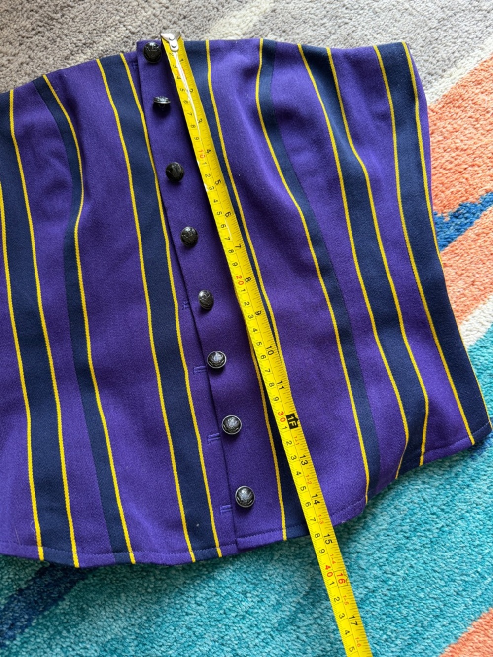 Ralph Lauren Rugby Purple Striped Corset Top Wool Cotton - Picture 9 of 11